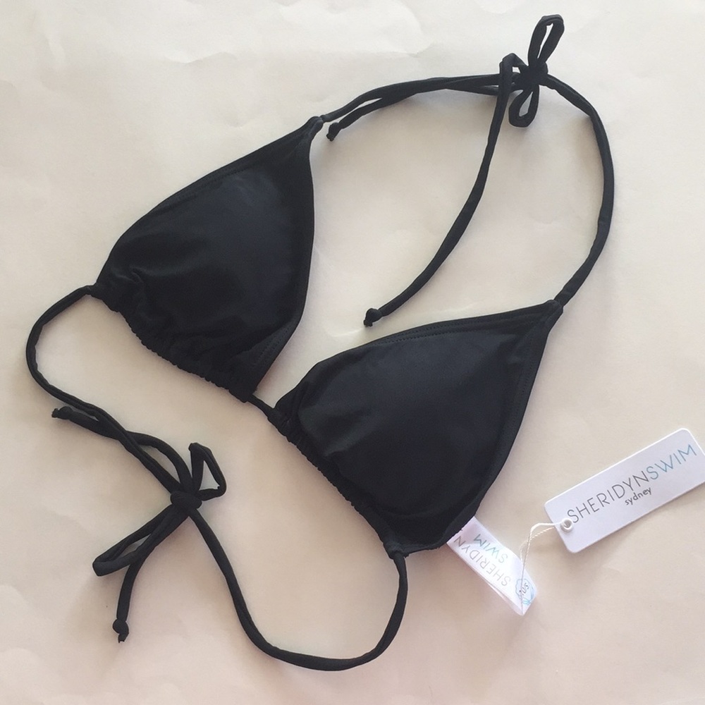 Sliding triangle halter bikini top